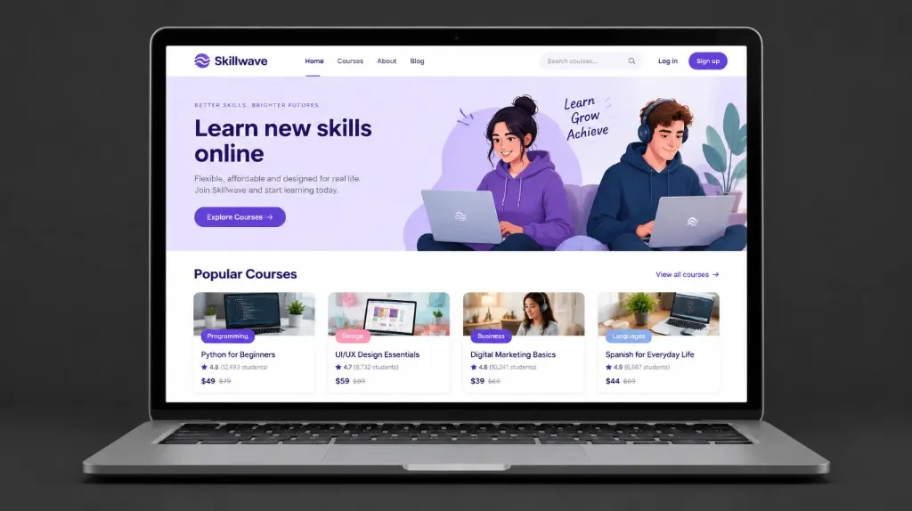 Интерфейс проекта Skillwave